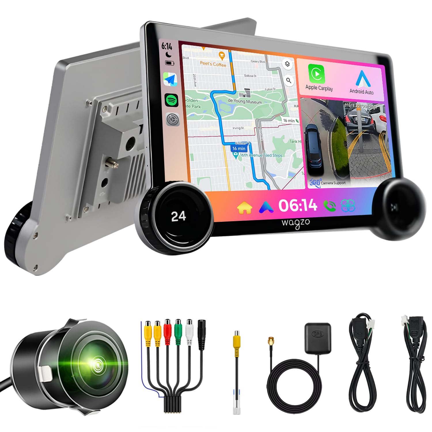 Wagzo Diamond Car Android SystemTouchScreen10.1Inch|TS30|with Fan|4GB/64GB|360 Dgree Car Camera Support|4th Gen|4Core|QLED|GPS&Bluetooth|WiFi&FM|AHD Camera Included(Wireless Android Auto,Car Play)-image-30