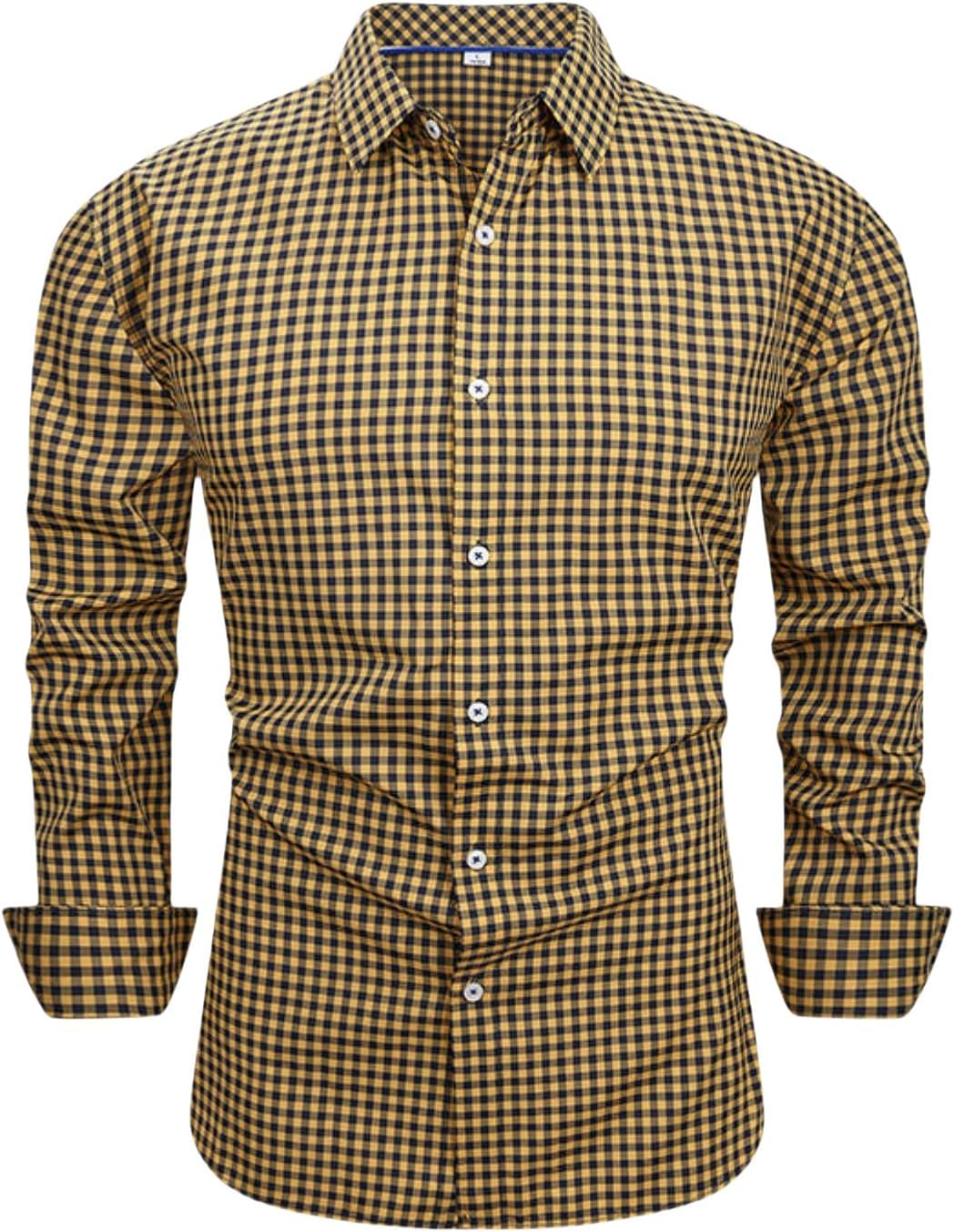 Men's Elastic Casual Plaid Vintage Shirt