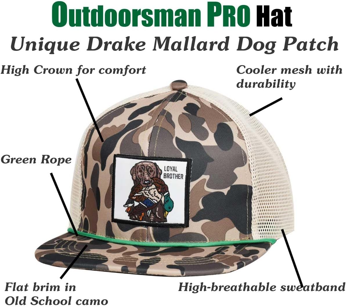 EDTREK Outdoorsman Pro Trucker Breathable Mesh Performance Cap - Flat Brim Snapback Hat - Image 4