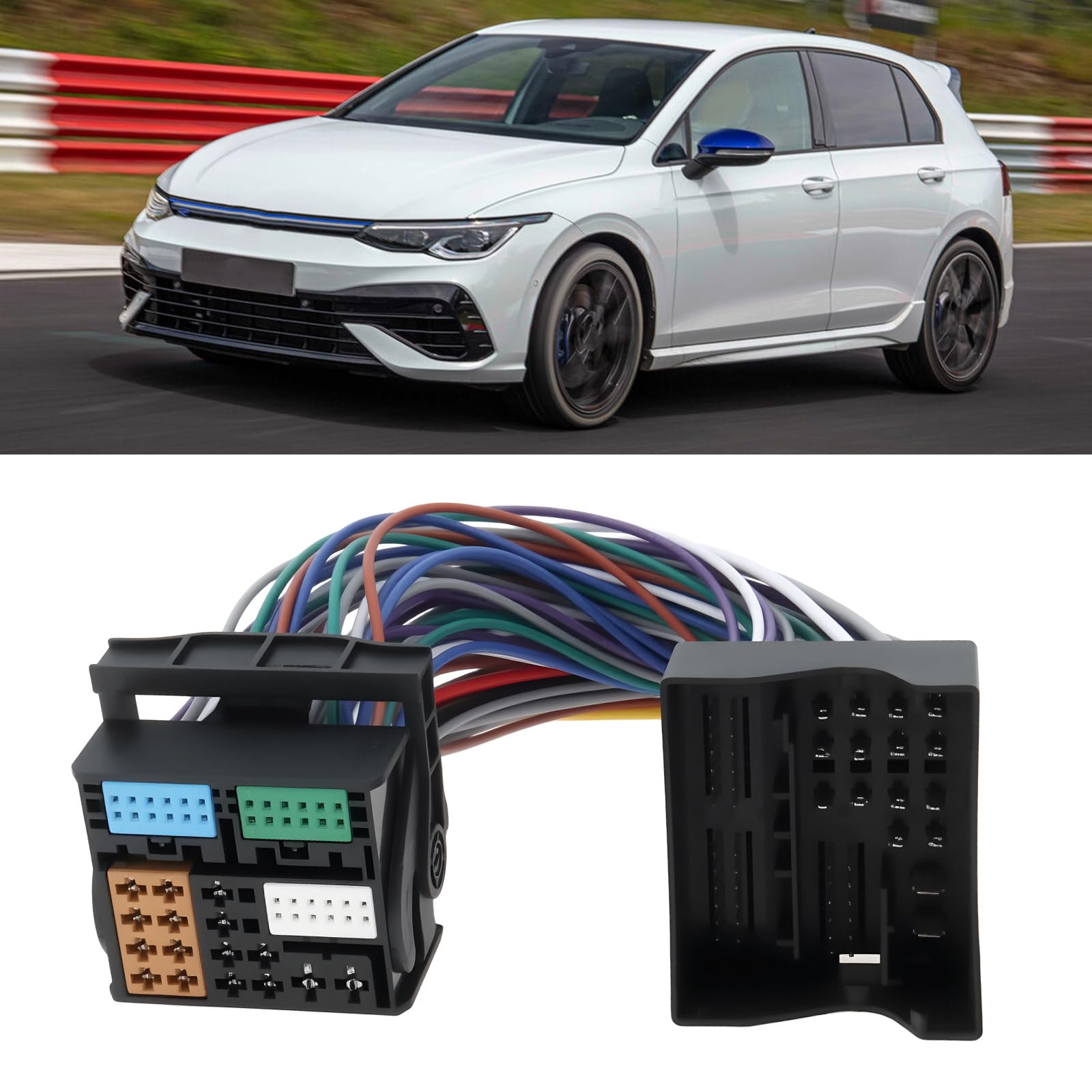 ECSiNG Cavo di prolunga con adattatore a presa per autoradio MQB a 52 pin, compatibile con Volkswagen Golf 7 A1 (8X) A3 (8V) A4 (B9)