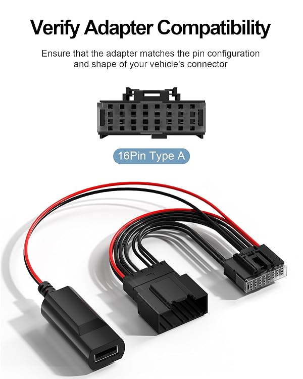 VASTHOME Dashcam Power Adapter (16-Pin Type A) for Ford Vehicles, Compatible with Bronco, Explorer, F150, F250, Mustang, Edge, Fiesta, Expedition, F350, and Flex (5V/2A Output ONLY) by VASTHOME - Image 2
