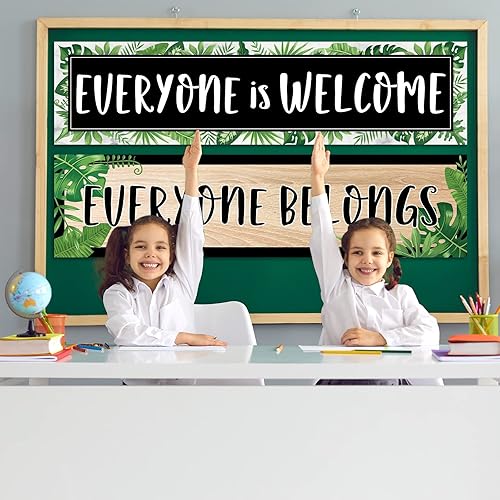 Miniatura 9 de Paquete de 2 decoraciones para el aula, cartel de bienvenida para tablón de anuncios, póster de eucalipto motivacional e inspirador para preescolar,