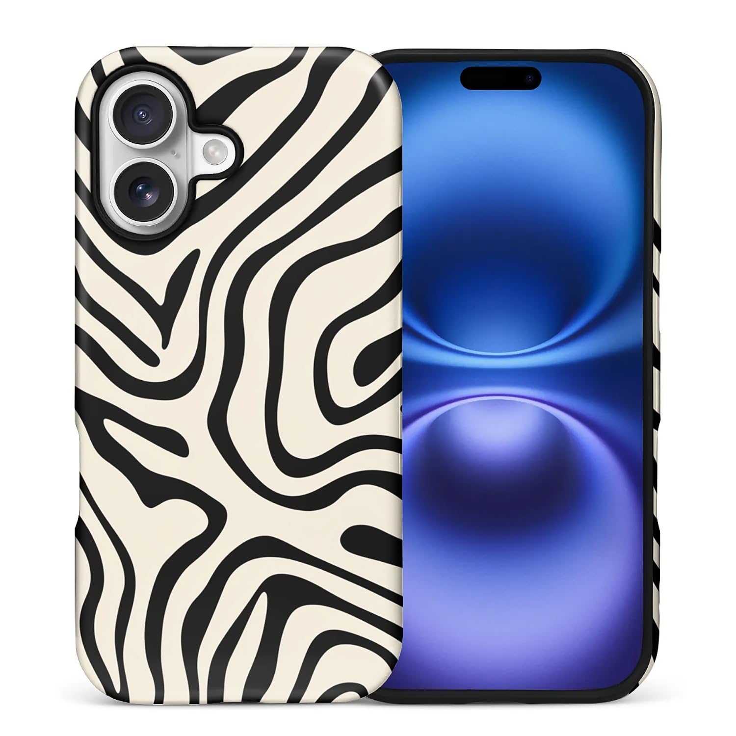 Coque pour iPhone 17 antichoc rigide silicone hybride noir zébré mat - 8