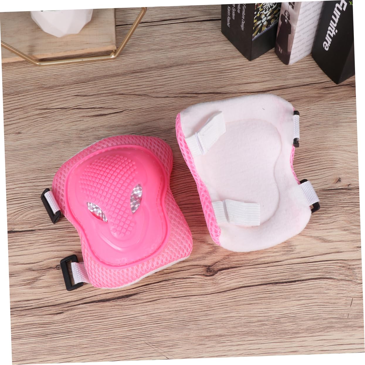 Happyyami Knee Elbow Pads Set Protective Gear for Inline Skates Rollerblading PVC Sponge for Skaters