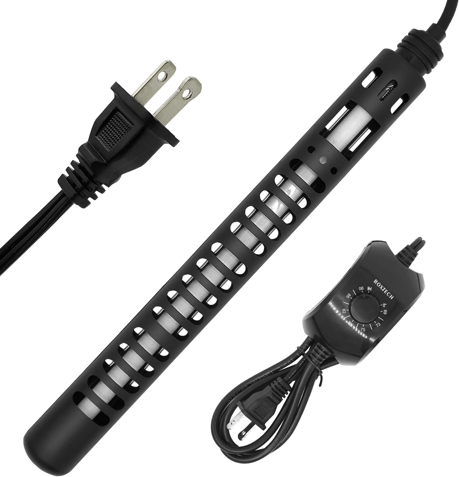 boxtech Aquarium Heater, 50W/100W/300W Explosion Proof Submersible Thermostat with Adjust Knob and 2 Suction Cups Suit Marine Saltwater and Freshwater (300w Suit for 55-80 Gallon)