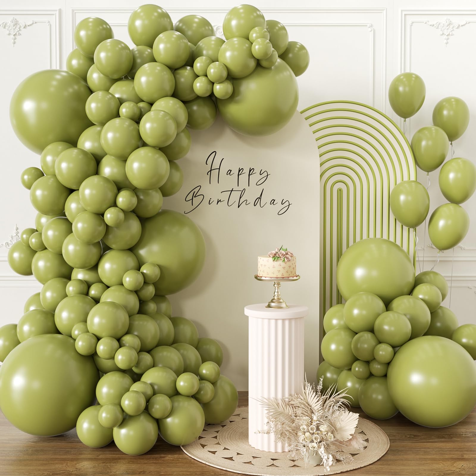 KALOR Avocado Green Balloons 110 Pcs Different Sizes 18 12 10 5 Inch Latex Balloons Kit for Birthday Baby Shower Wedding Graduation Party Decorations