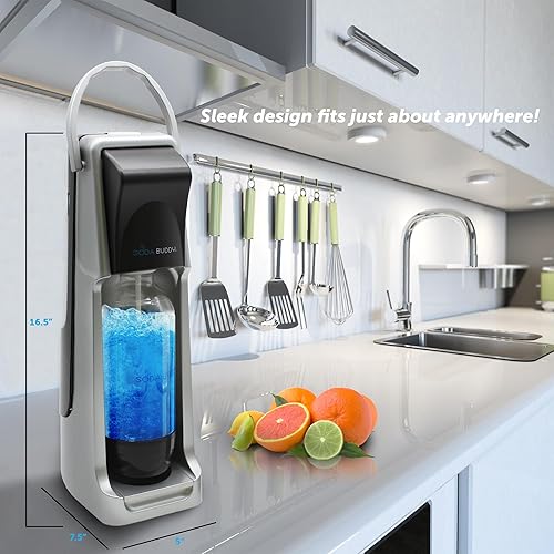 Miniatura 5 de Flame King SodaBuddy - Máquina de agua con gas y refrescos, el paquete incluye 1 máquina de refrescos, 1 botella sin BPA y 1 carbonatador de CO2 de