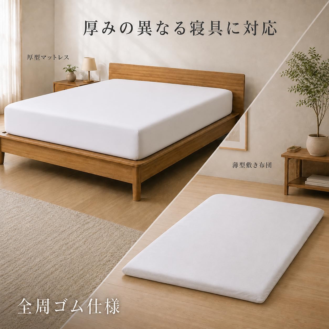 Amazon｜AVA.Home ボックスシーツ セミダブル 120×200×30cm 綿混