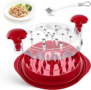 Kitchen Chicken Breast Shredder Tool, 10 in Food Shredder Twister Gadgets, with Handle Transparent Lid Cabbage Shredder, Anti-Slip, Heat Resistant