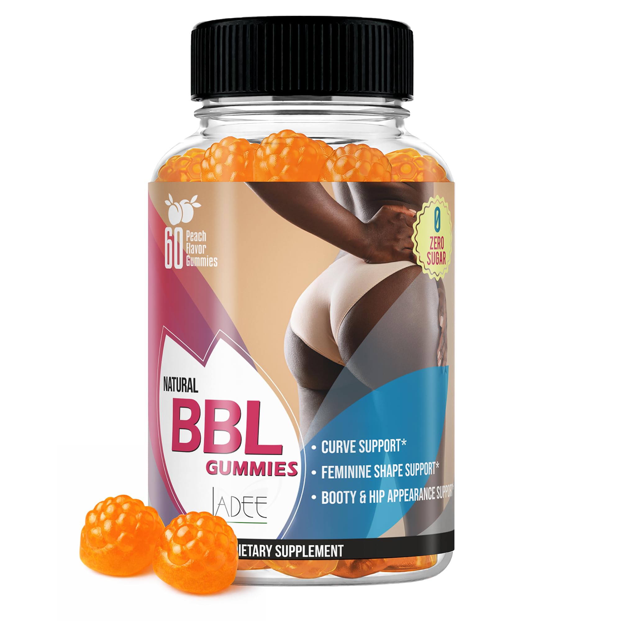 BBL Gummies for Women's Curves - Weight Gainer for Women with Aguaje, Pueraria Mirifica & Fenugreek | Bigger Butt Growth & Hips Enhancement Booty Gummies, Curves & Feminine Weight Gain (60 Gummies)