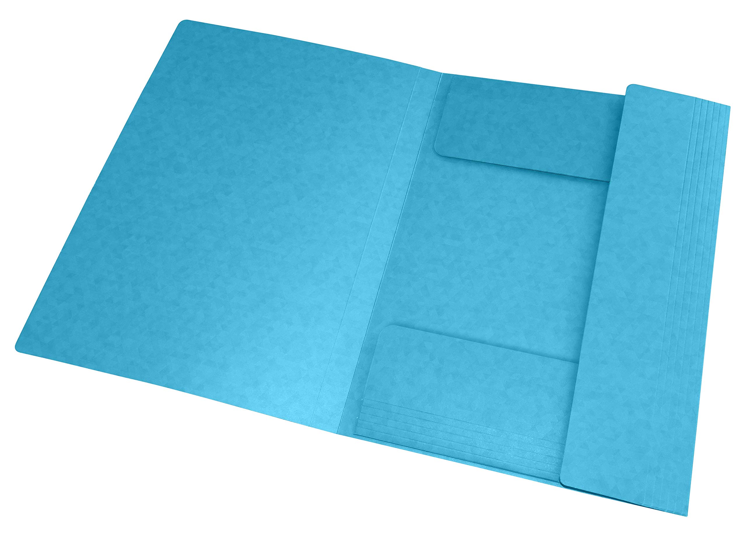 OXFORD Lot de 50 Chemises 3 Rabats Top File + A4 avec Elastique Couverture Carte Bleu Clair