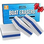 3PK Premium Boat Scuff Erasers, Boating Accessories for Cleaning, Gift for Pontoon, Fishing, Jon Boats, Decks, Vinyl and Hull Cleaner, Gadgets for Men and Women