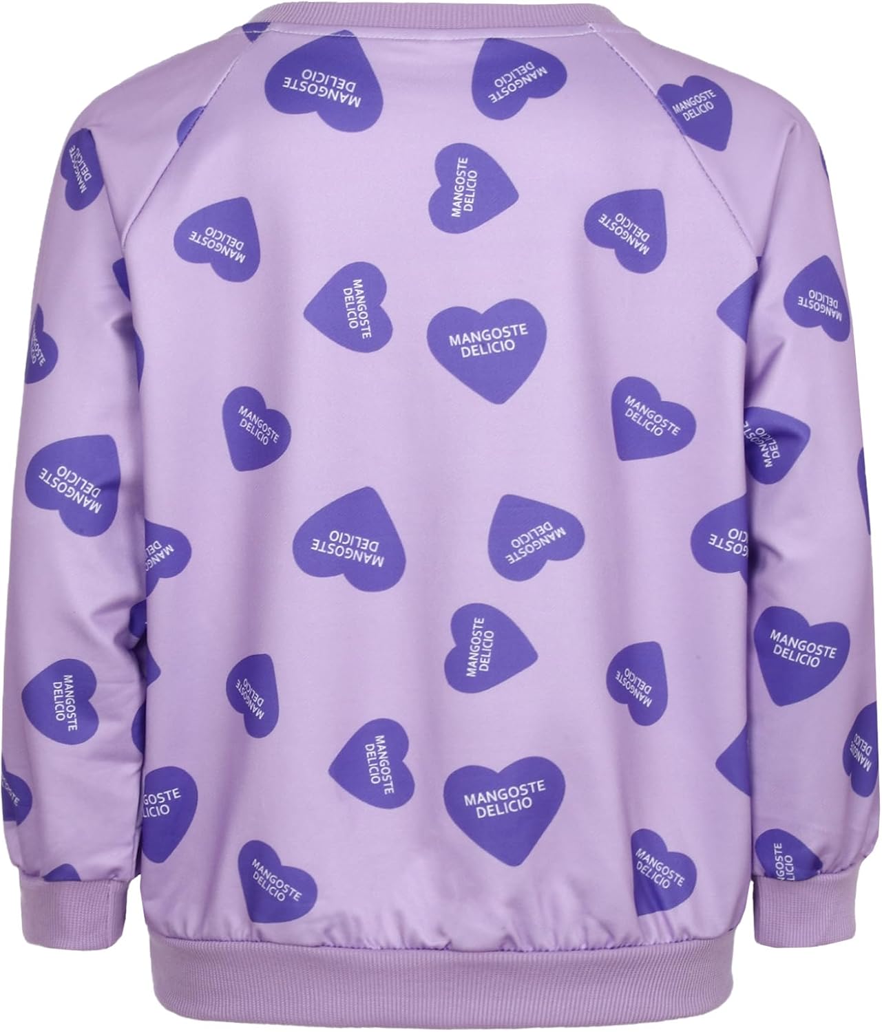 Girls Sweetheart Print Pullover Sweatshirt Long Sleeve Crewneck Cozy Fall Top for Big Kids