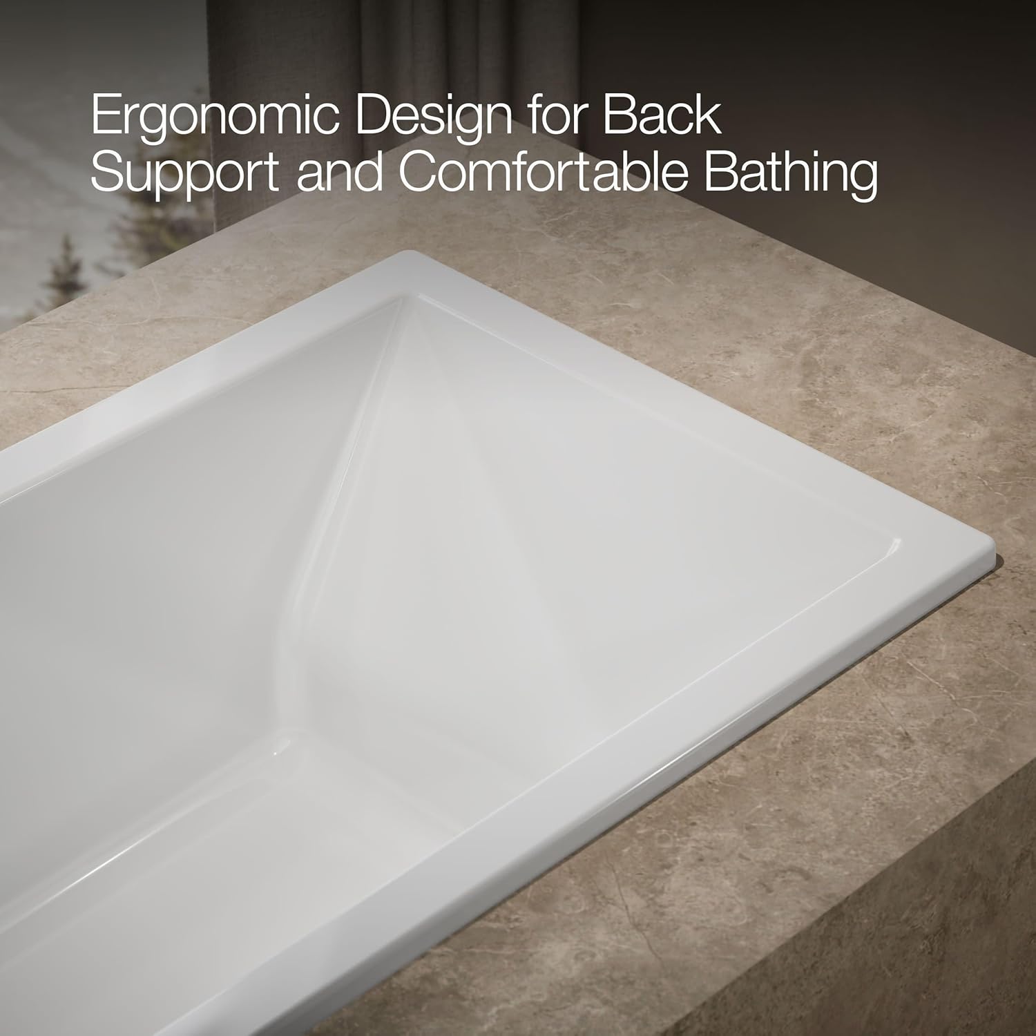 Kohler 1130-0 Underscore® 60" x 32" drop-in bath, White