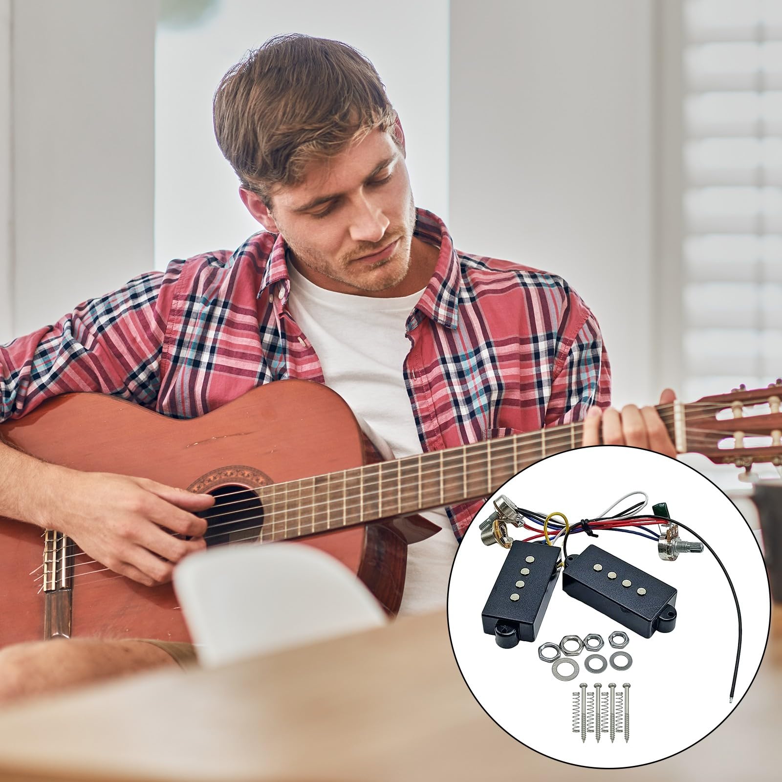 Electric Bass Pickups Replacement Bass Preamp Wiring Circuit Pickup 4 Strings Bass Pickup Set Electric Bass Accessory