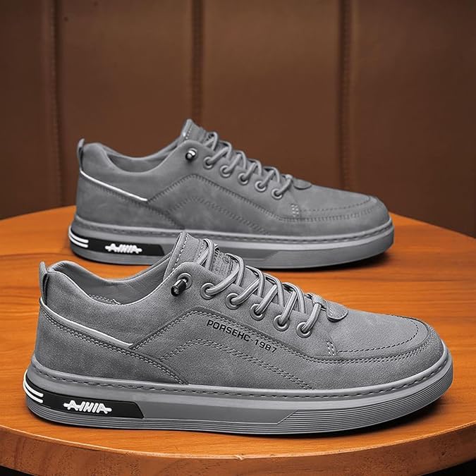 Men's Trendy Sneakers Comfortable Casual Sports Shoes Lightweight Lace Up Walking Shoes Dressy Versatile Sneaker