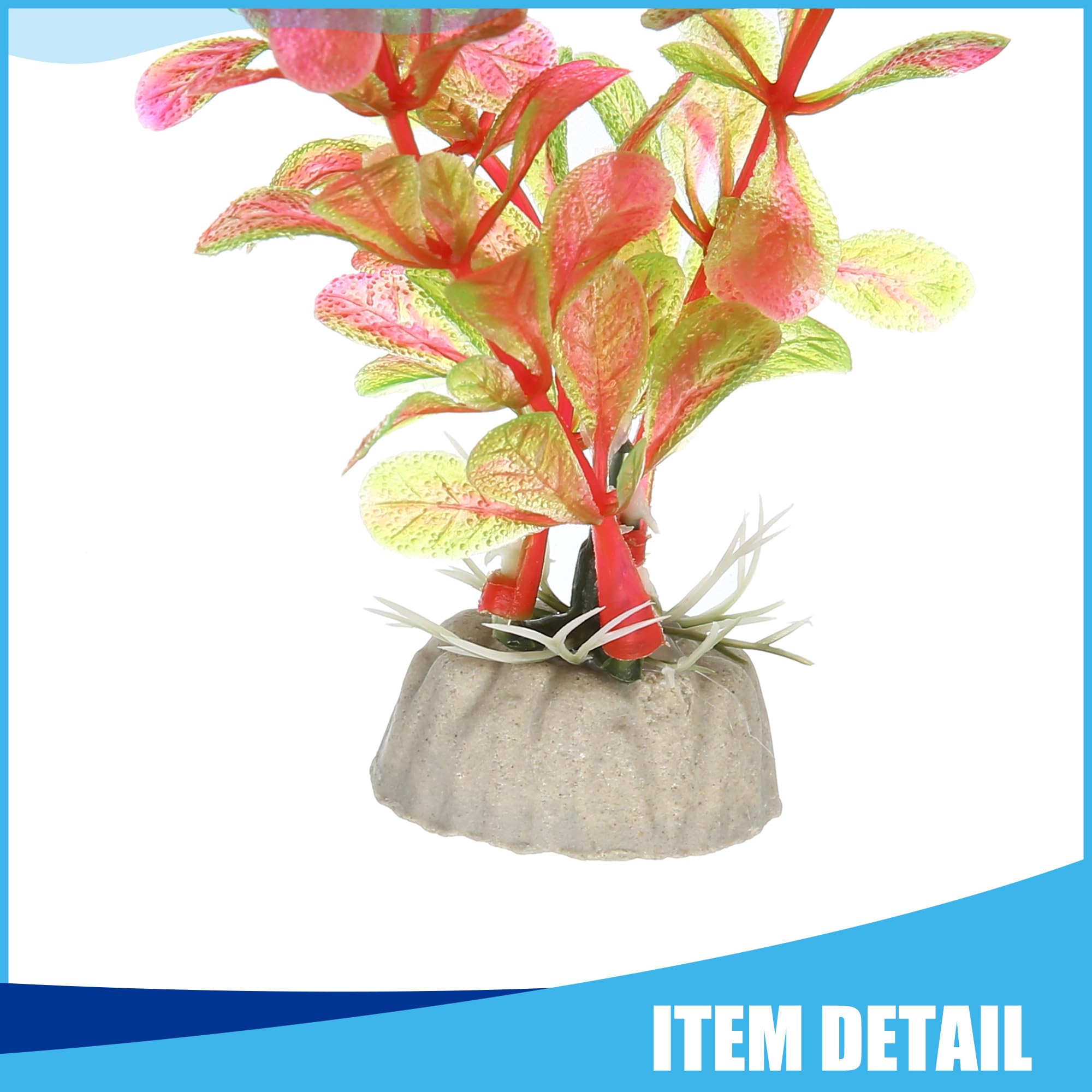 CAPASTEC Fish Tank Aquarium Decorations Artificial Plants, Plastic Artificial Water Plants for Aquarium 7.28Inch (Pink) - Image 4