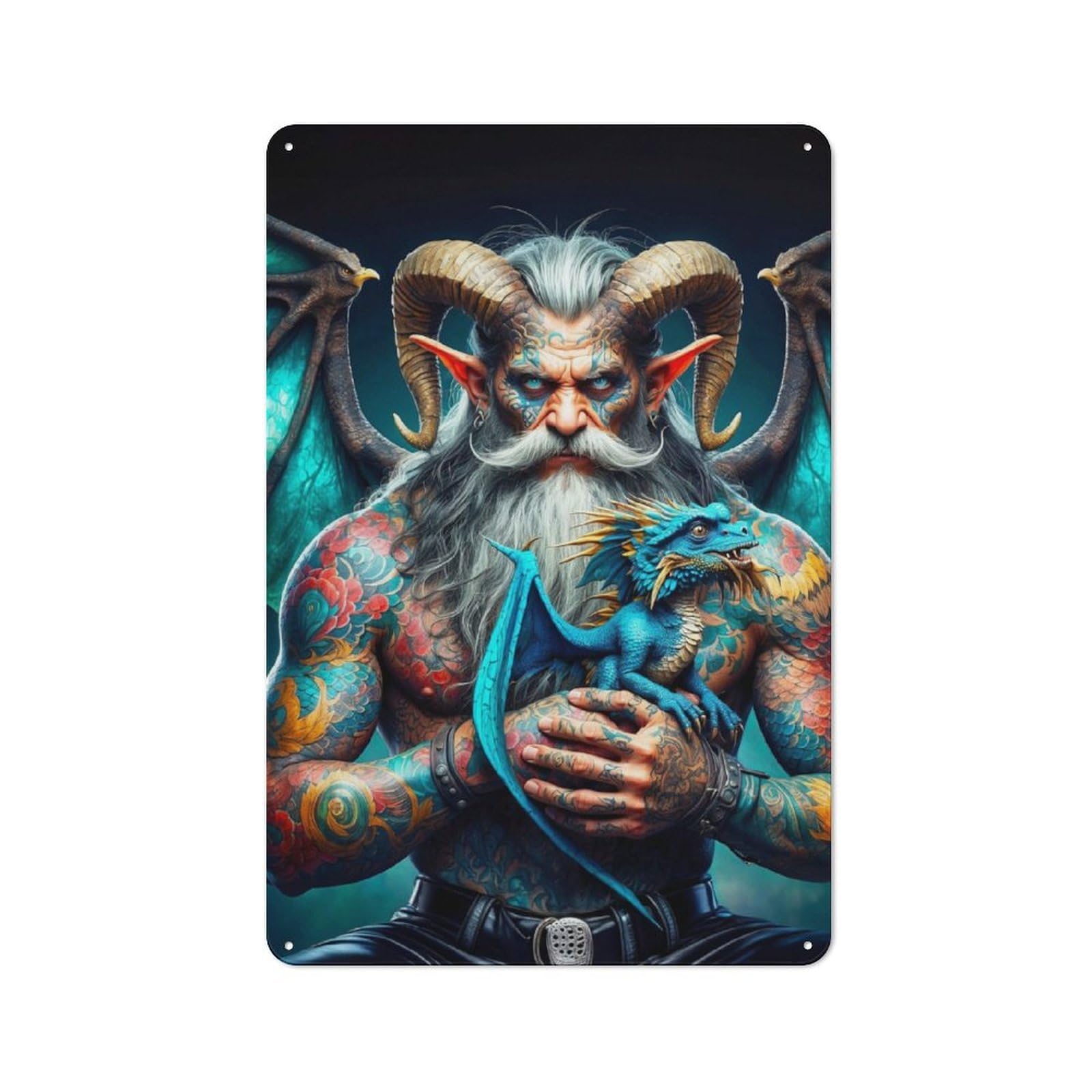 Junmoney The Argus Giant Chronicles Vintage-Inspired Tin Sign 30X20cm For Garage Or Workshop, For Garage, Workshop And Man Cave Decoration