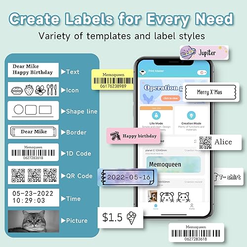 Miniatura 7 de Phomemo D30 Label Maker Machine with Tape Bluetooth Thermal Mini Label Printer for Storage Barcode Mailing Office Supplies Home Organizing