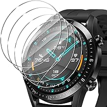 ELYCO [4 Pièces] pour Huawei Watch GT 2 46mm/GT 3 46mm Verre Trempé, 9H Dureté sans Bulles Protection écran Anti-Huile/Anti-Rayures Protecteur D'écran Film pour Huawei Watch GT 2 46mm/GT3 46mm