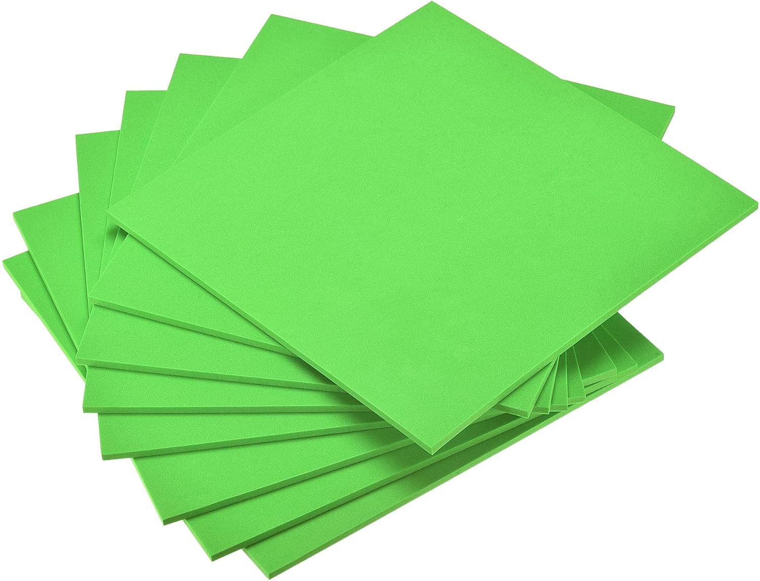 uxcell Green EVA Foam Sheets 10 x 10 Inch 5mm Thickness for Crafts DIY Projects, 8 Pcs