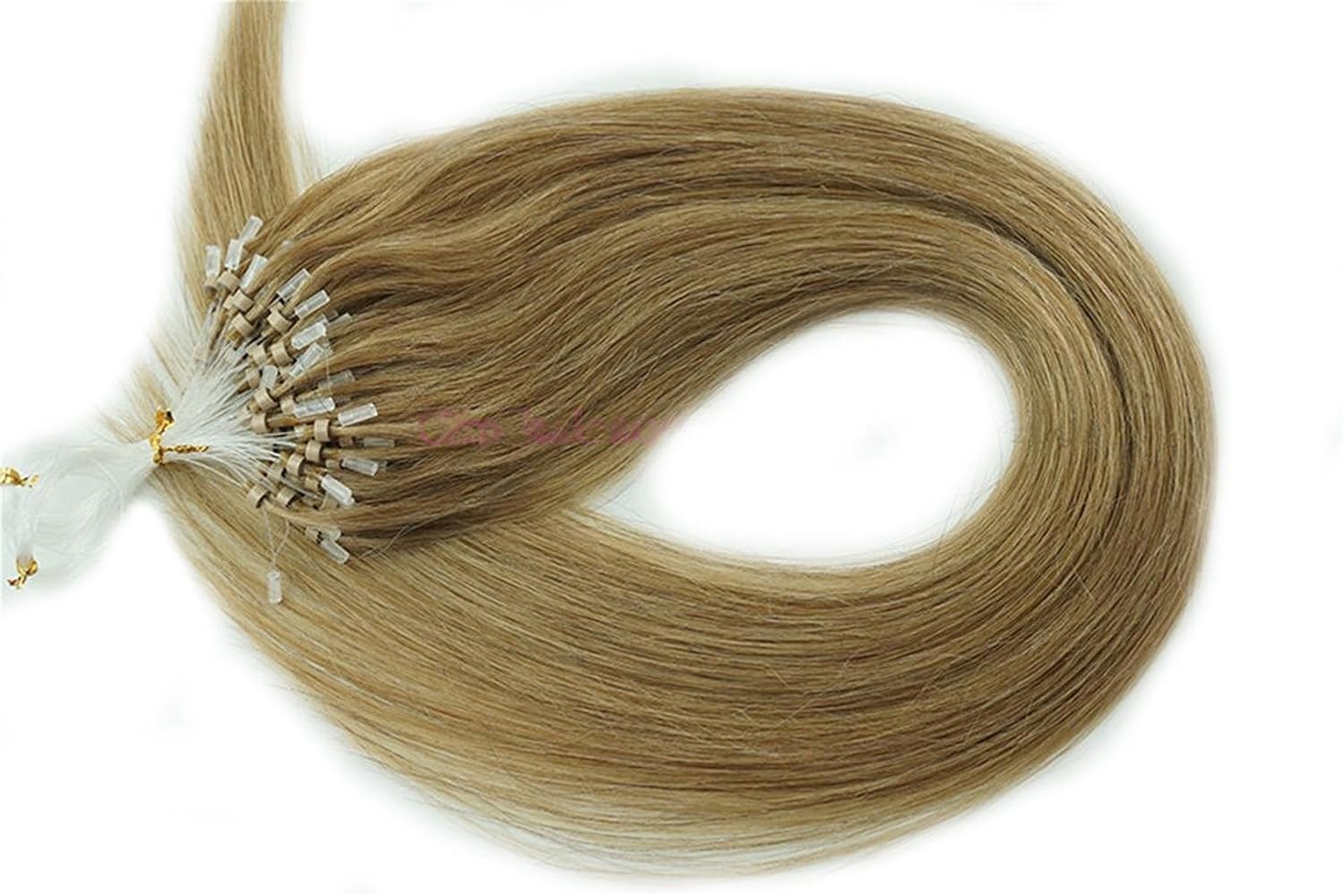 Brazilian Remy Human Hair Extensions Micro Ring Bead Loop Tipped Hair 1g/s (22Inch100S, Ash Blonde)