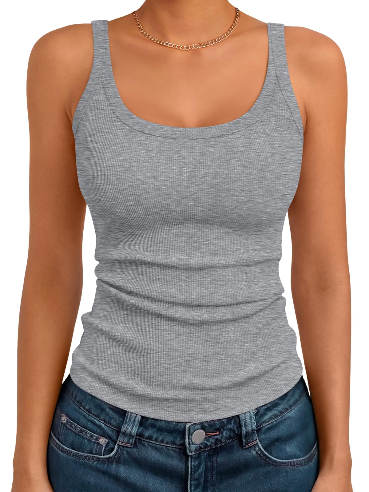 Trendy Queen Womens Ribbed Racerback Tank Top