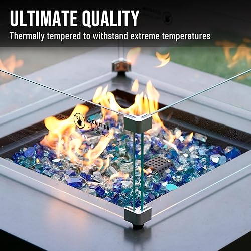 Miniatura 4 de Skyflame Vidrio de fuego mezclado de 10 libras para hoyo de fuego, chimenea, paisajismo, 12 pulgada azul aguamarina, platino, azul cobalto,