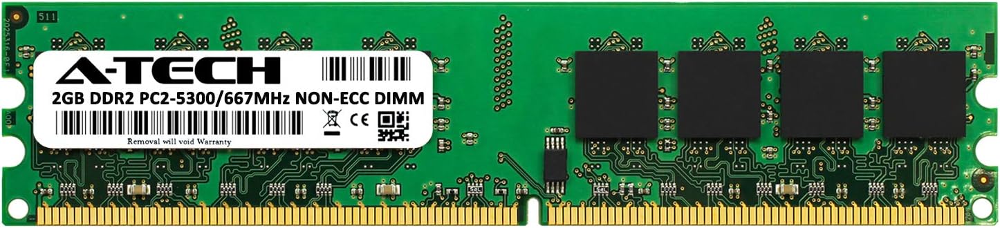 A-Tech 2GB Memory RAM Stick for Dell OptiPlex 755, 745, 740, GX620, GX520, 360, 330, 160, FX160, (MT, DT, SFF, USFF) - DDR2 667MHz PC2-5300 Non-ECC DIMM Module