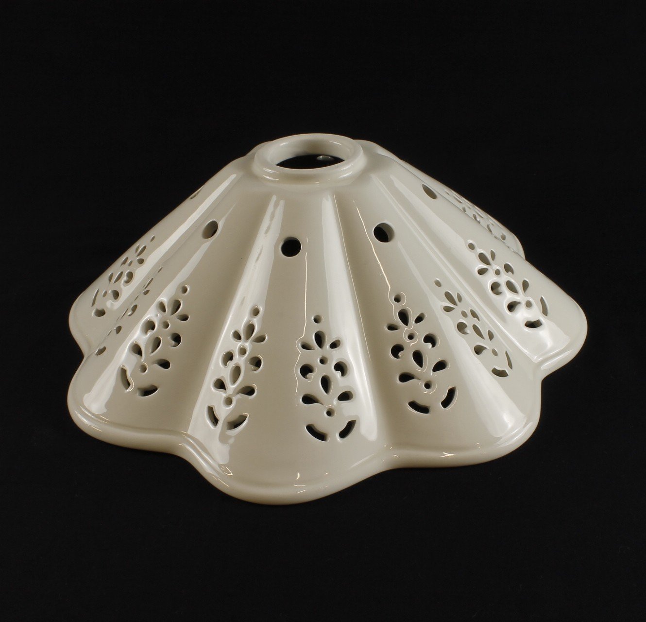Paralume piatto luce di ricambio in ceramica per lampadario lampada a sospensione classico rustico country - VARIE DIMENSIONI - 18 cm