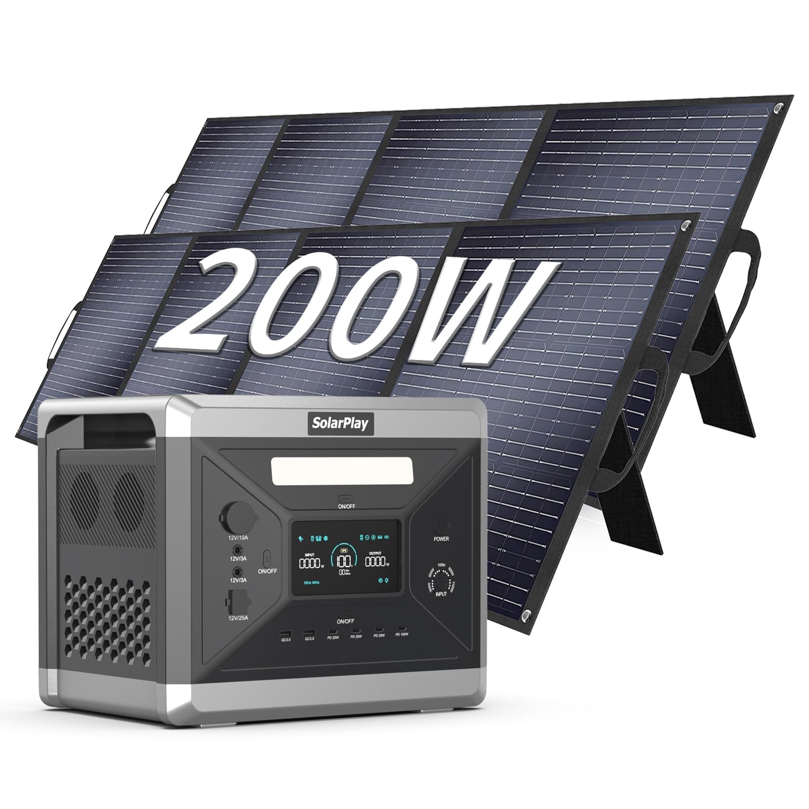 SolarPlay Generateur Électrique Portable 2400W, 2160 Wh LiFePO4 Batterie 220-240V Nomade, Groupe Electrogene Silencieux, 13 Ports - Générateur Solaire Camping Power Station
