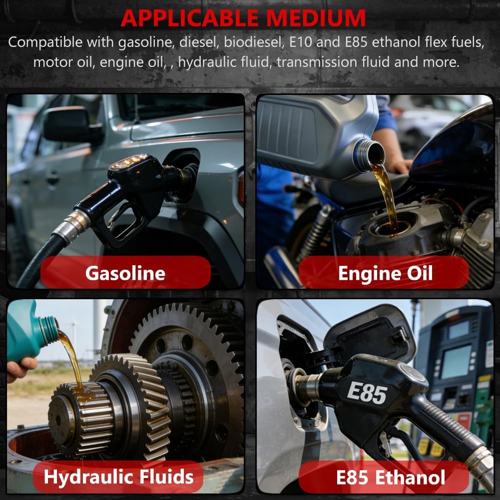 1/2 Inch Fuel Line Hose 300 PSI R10 Push Lock Hose - for Gas, Diesel, E85, Oil & Hydraulic Fluid - Flexible Replacement for Fuel Pump, Supply & Return Lines