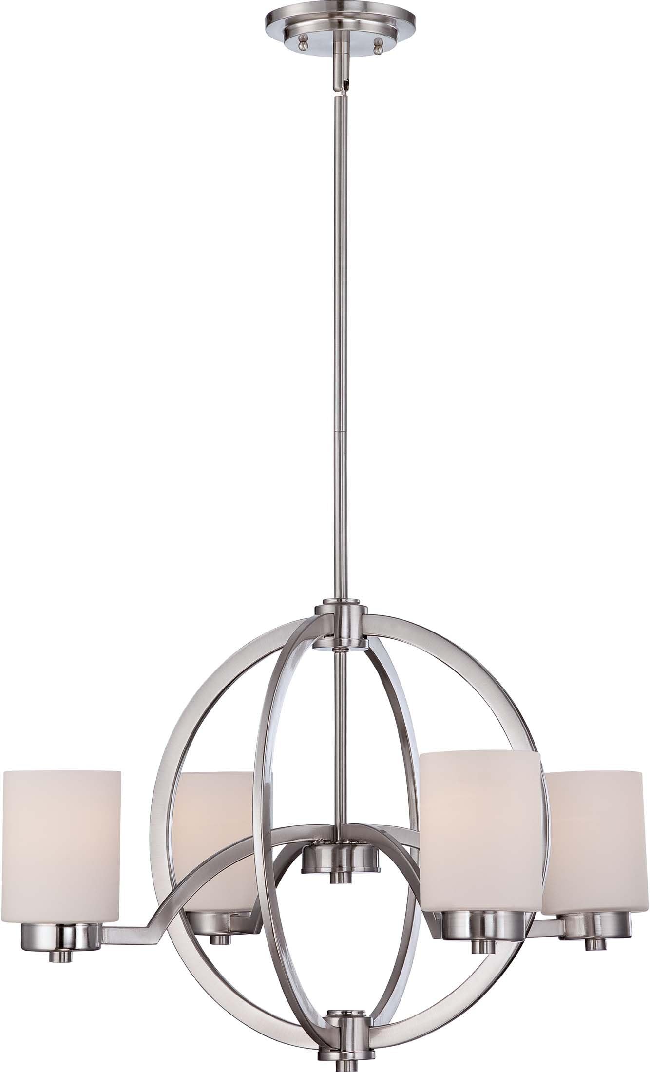 Quoizel CLT5004BN Celestial Globe Chandelier, 4-Light, 400 Watts, Brushed Nickel (16" H x 25" W)
