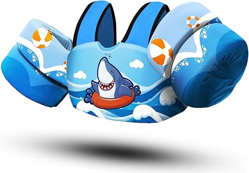 Chriffer Chaleco salvavidas para niños de 22 a 66 libras, flotadores con arnés de hombro y alas de brazo para bebés de 2, 3, 4, 5, 6, 7 años