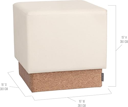 Miniatura 90 de Seville Classics Reposapiés otomano de tela acolchada, asiento acolchado para dormitorio, dormitorio, loft, sala de estar, entrada, pasillo, Azul