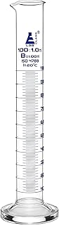 Graduated Cylinder, 100ml - Class B Tolerance ±1.00ml - Round Base - Blue Graduations - Borosilicate 3.3 Glass - Eisco Labs