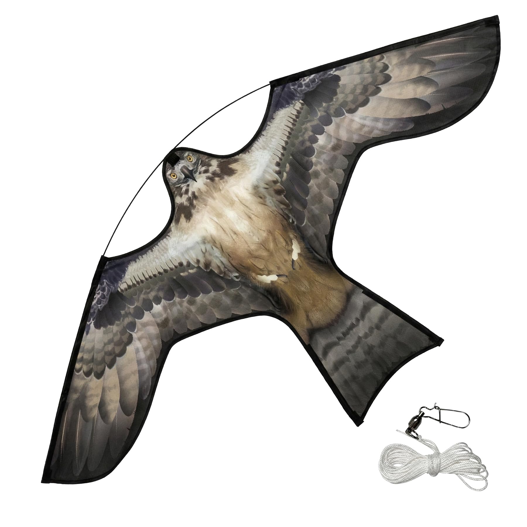 VOUNOT Vogelabwehr-Drachen Realistisch gestalteter Falken-Kite, 140 × 70 cm, mit Nylonseil