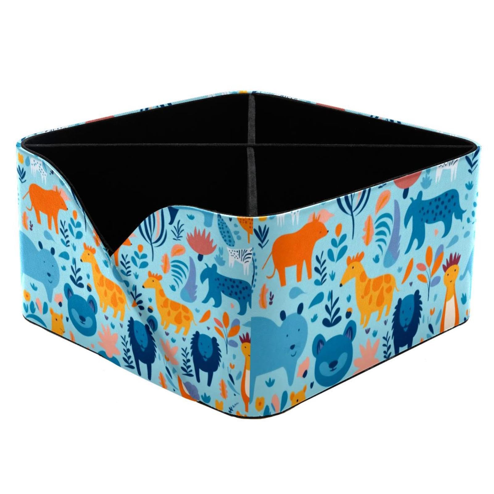Porte-stylos bleu silhouette animal : boîte rectangulaire de rangement bureau