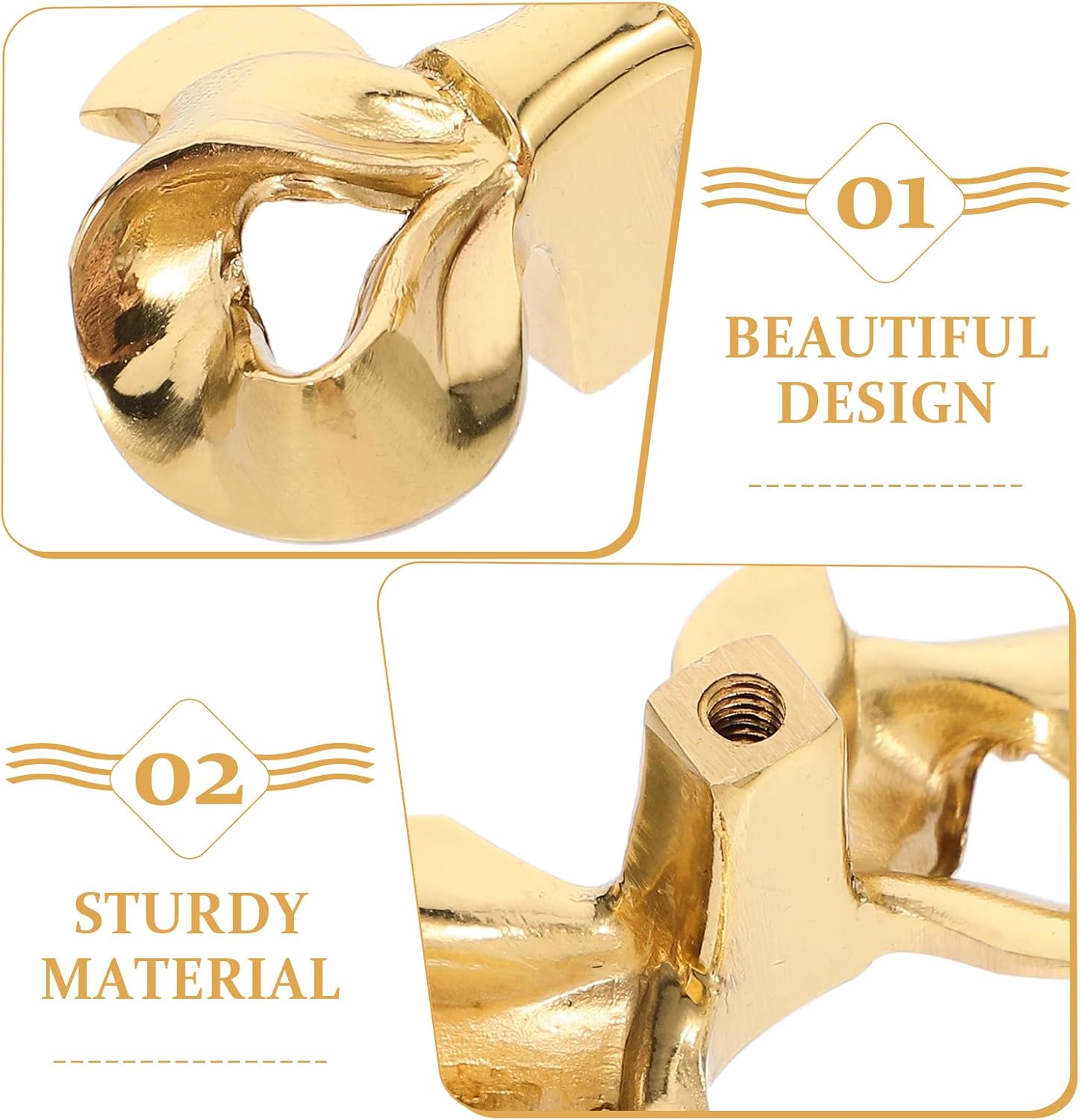 Abaodam 5pcs Brass Bow Shape Cabinets Knobs Decorative Bow Handle Brass Knobs for Cabinet Hardware Cupboard Drawer Pulls Drawer Kitchen
