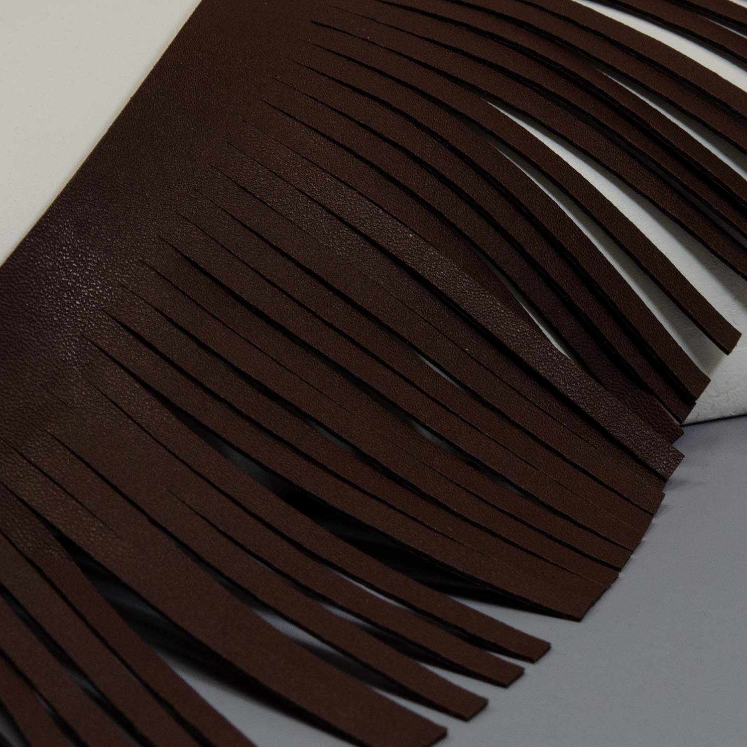 Trims By The Yard – Vegane Leder-Fransen, Matt, Hellbraun, 4,5 M X 10 Cm, Wendbar Für DIY & Deko