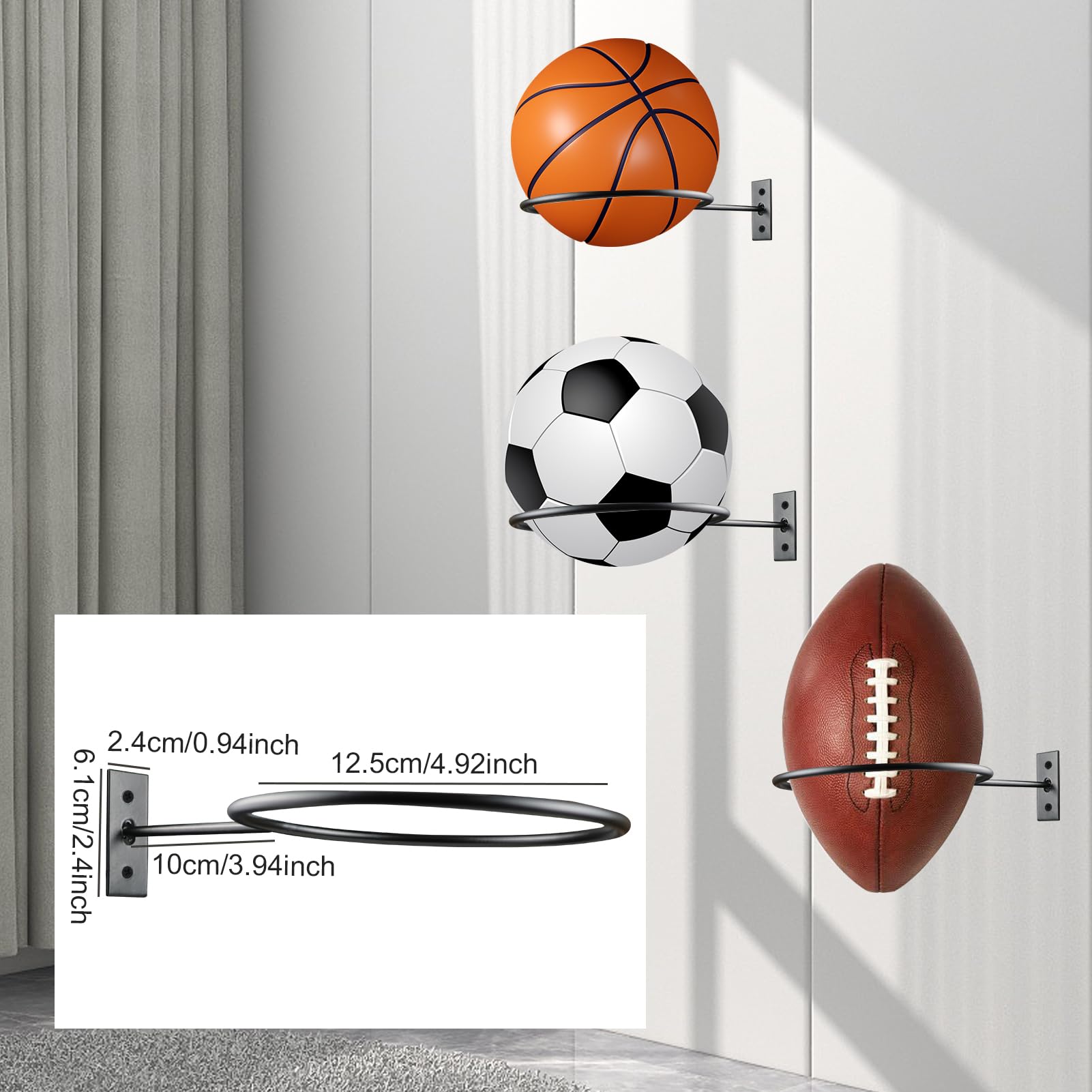 Basketballhalter Wandmontage - Vertikaler Ballständer Für 6-12 Bälle