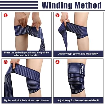 supregear 2 Pcs Hamstring and Thigh Compression Wraps, Adjustable Thigh Brace for Muscle Sprain, Quadricep Support Sleeve for Men and Women, Elastic Bandages for Knee Calf Arm Leg, 150 cm/59 in