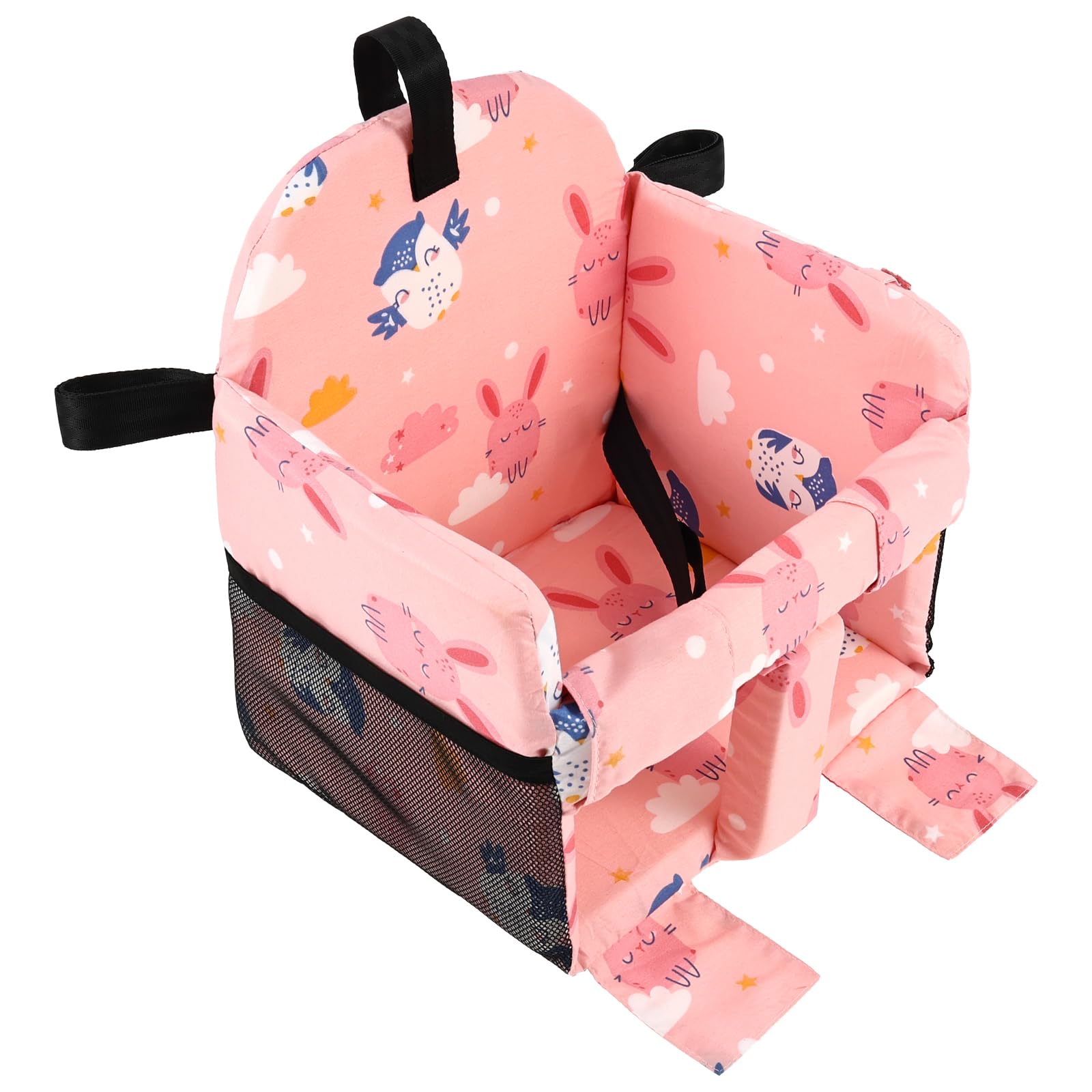 Bpyhebe 2 in 1 Baby Shopping Cart Cover High Chair Seat Cover, Padded Foldable Machine Washable Toddler Seat Cushion with Storage Pockets for 1-4 Years(Pink Little Rabbit)