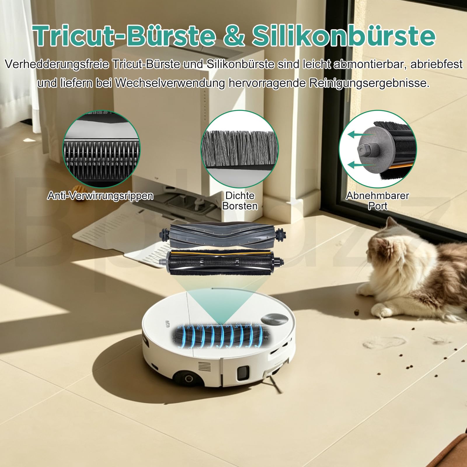 28 Stück Zubehör für Mova S70 Roller/S70 Ultra Roller Saugroboter | 1 Hauptbürsten, 1 Anti-Tangle Hauptbürste, 2 Rollen-Wischtücher, 4 Filter, 6 Staubbeutel, 6 Seitenbürste, 6 Flach-Duftstein