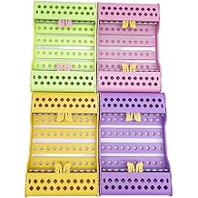 Dental Instruments Autoclave Sterilization Box Cassette with 10 Slots 7.95" X 5.5" Dental Organizer Plastic Sterilization Tray Racks Box 5, Mix