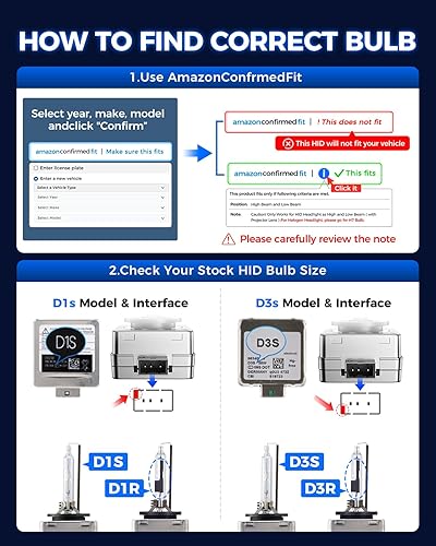 Vista 5 de Marsauto Bombillas HID D1S, 66144 66140 85140 85415 (85415C1) para reemplazo HID, bombilla de xenón blanco frío de 35 W 6000 K, Plug and Play