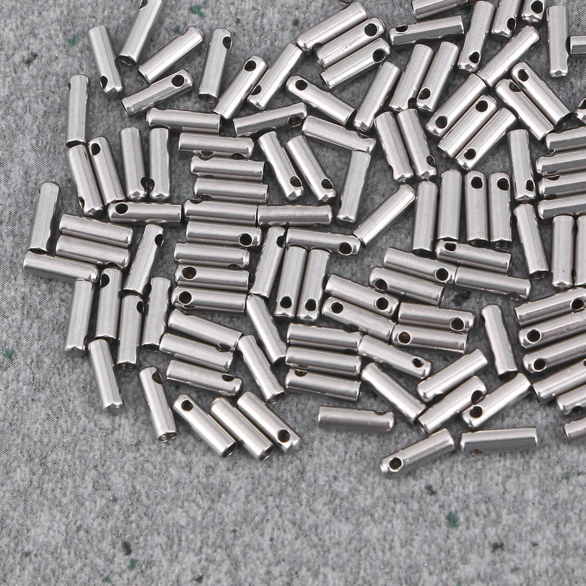 100 Pcs Stainless Steel Cord Ends for Ribbon Jewelry Making Silver
