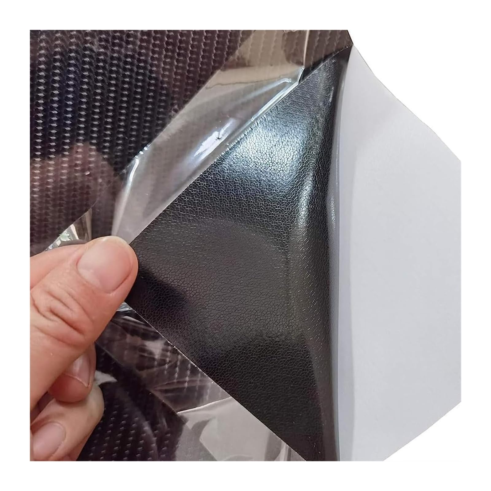 Rotolo di pellicola in vinile in fibra di carbonio lucido PET nero oro, autoadesivo, impermeabile, senza bolle, for auto/moto/laptop fai da te(50 * 300cm)