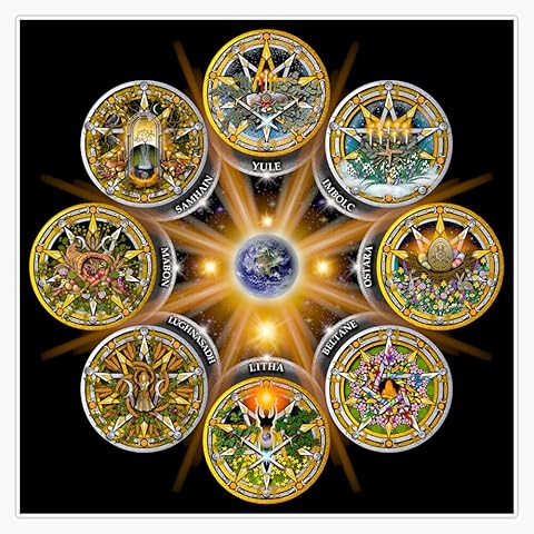 Witches' Wheel Of The Year Vinyl Sticker Waterproof Bumper Sticker Laptop Window Decal 5