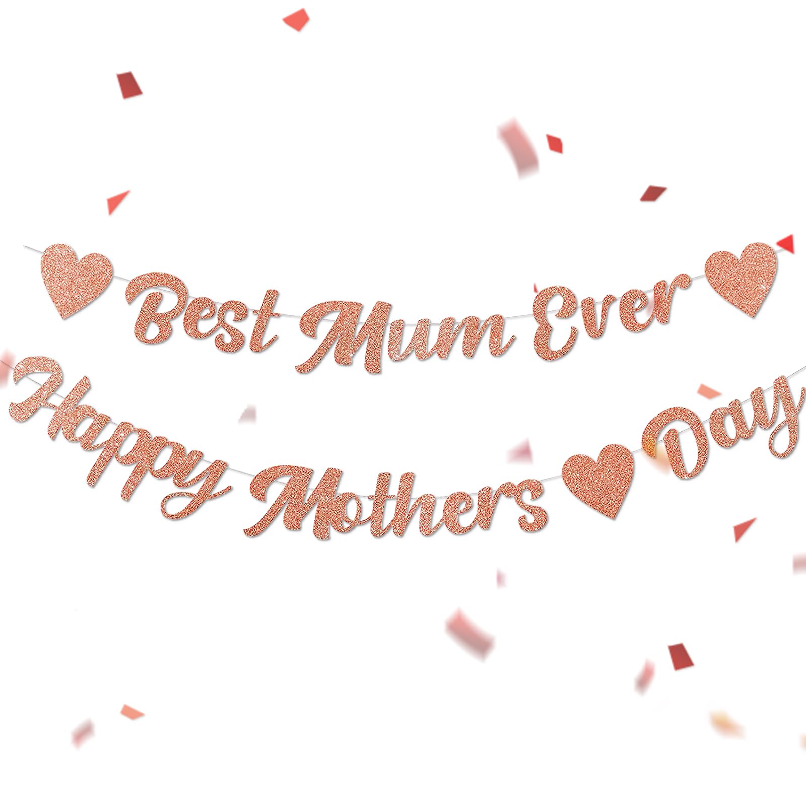 Happy Mothers Day Banner, Happy Mothers Day Banner and Best Mum Ever Mother's Days Bunting, Mother Day Decorations, Mother's Daily Decorations Garland Backdrop, for Mother Birthday Party Supplies